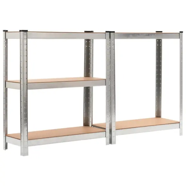 Hoiuriiulid 5 riiuliga, 3 tk, hõbedane tsingitud teras ja tehispuit, 75 x 30 x 172 cm – 5