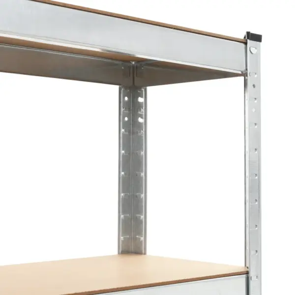 Hoiuriiulid 5 riiuliga, 3 tk, hõbedane tsingitud teras ja tehispuit, 75 x 30 x 172 cm – 6