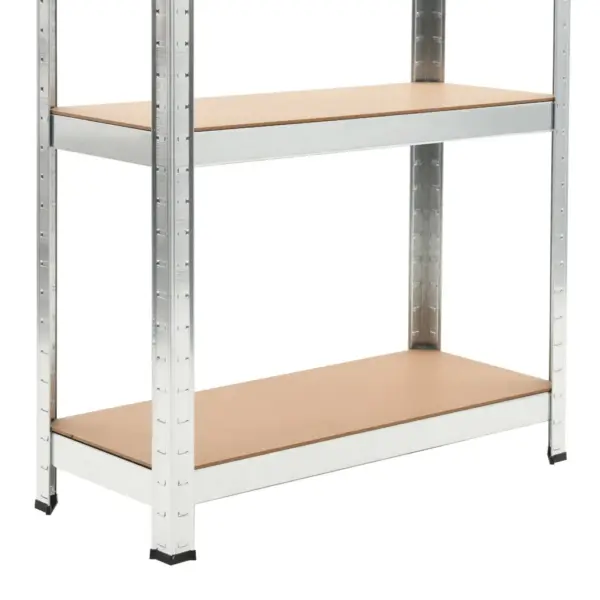 Hoiuriiulid 5 riiuliga, 3 tk, hõbedane tsingitud teras ja tehispuit, 75 x 30 x 172 cm – 9