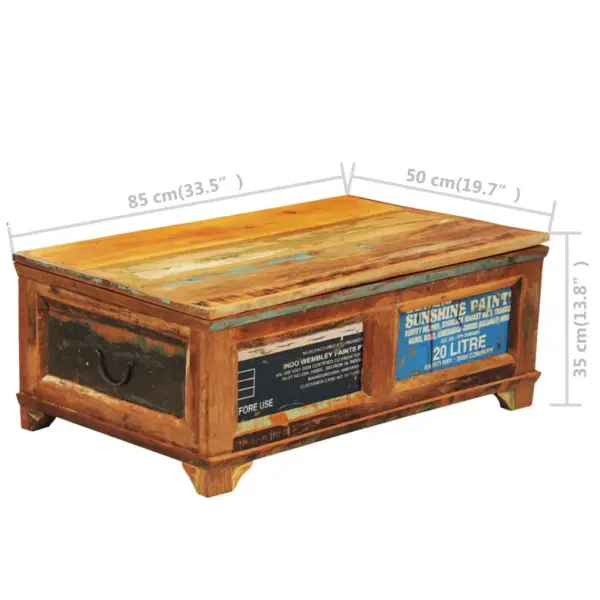 Antiikstiilis hoiuruumiga kohvilaud taastatud puidust, 85 x 50 x 35 cm – 11