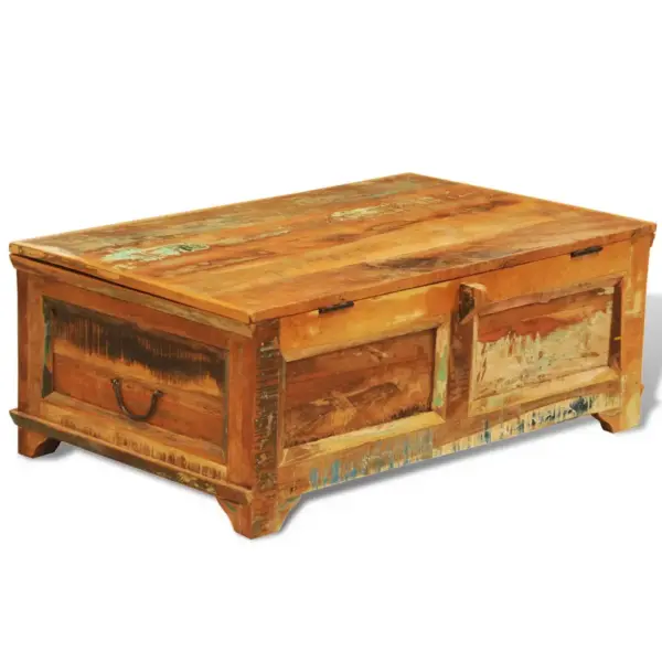 Antiikstiilis hoiuruumiga kohvilaud taastatud puidust, 85 x 50 x 35 cm – 6