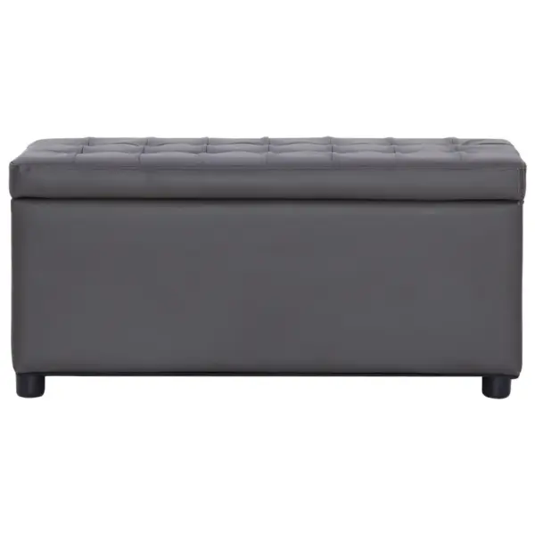 Hoiutumba jalatoena ja lisatoolina, hall kunstnahk, 87,5 cm – 2