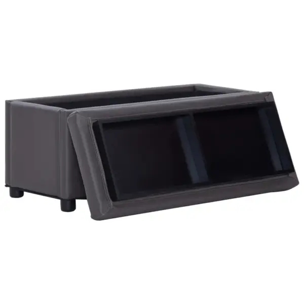 Hoiutumba jalatoena ja lisatoolina, hall kunstnahk, 87,5 cm – 4