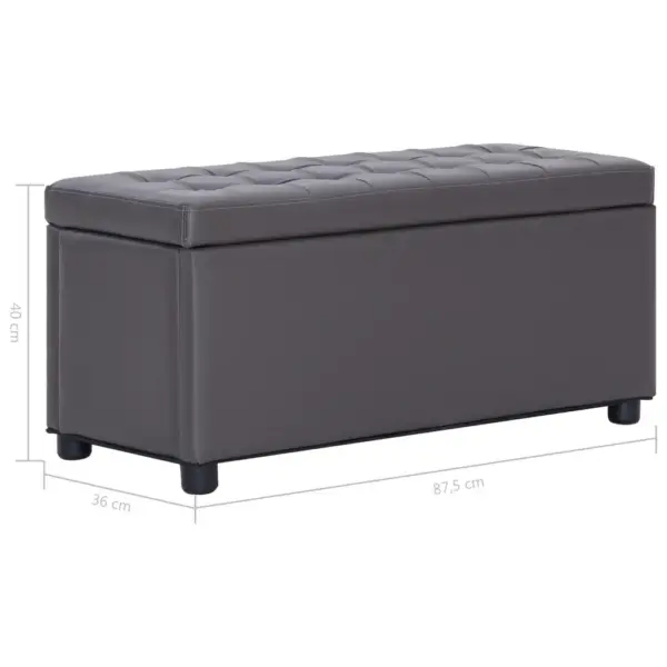 Hoiutumba jalatoena ja lisatoolina, hall kunstnahk, 87,5 cm – 6