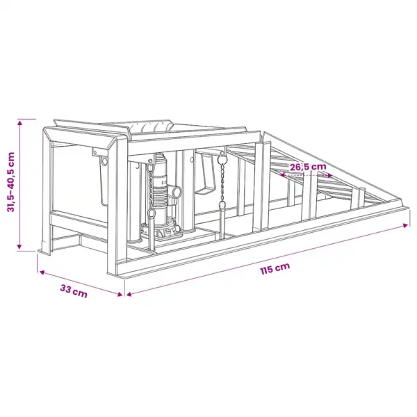 Hüdraulilised autoremondi rambid, 2 tk, 2 t, punane teras, 115 x 32 x 31 cm – 6