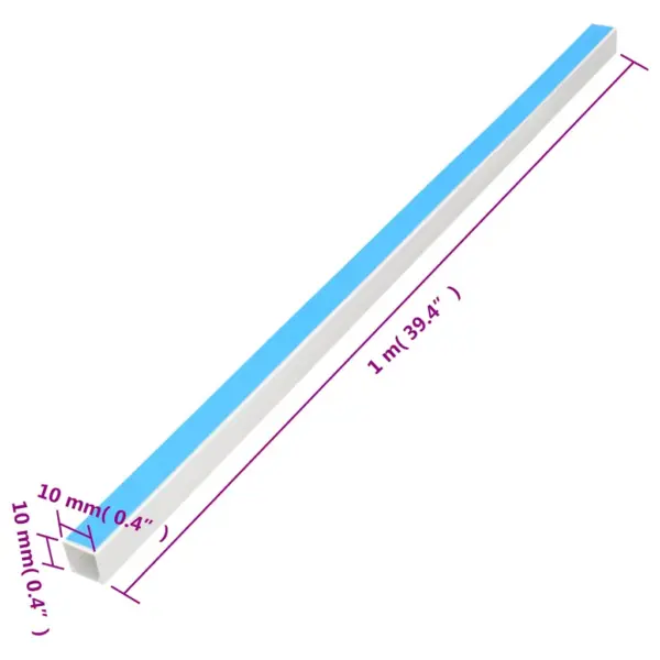 Iseliimuv kaablikanalite komplekt, valge PVC, 10 x 10 mm, 10 x 1 m – 8