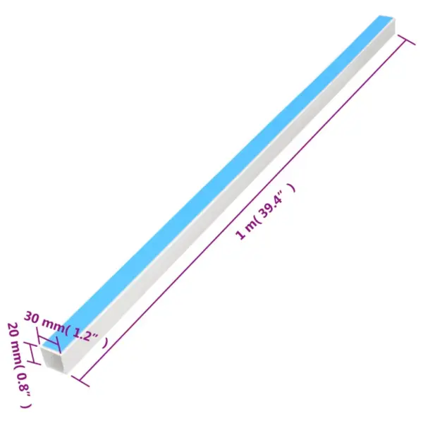 Iseliimuvad PVC kaablikanalid, valge, 30 x 20 mm, 30 tk, 1 m – 8