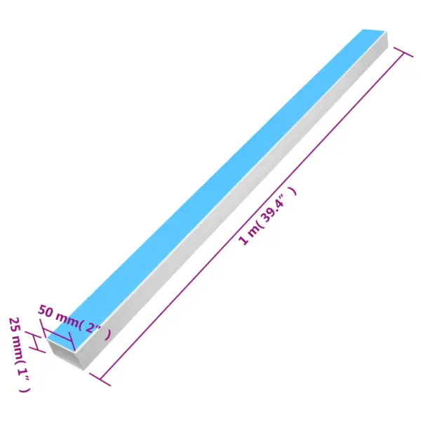 Iseliimuv kaablikanalite komplekt kaablite peitmiseks, valge PVC, 50 x 25 mm, 10 x 1 m – 8