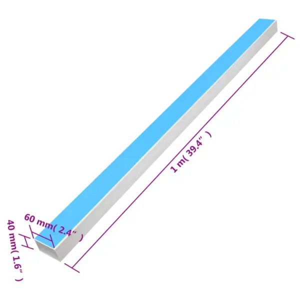 Iseliimuv kaablikanalite komplekt, valge PVC, 60 x 40 mm, 10 x 1 m – 8