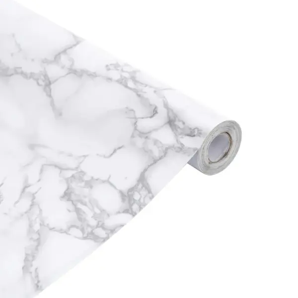 Iseliimuv mööblikile valge marmori mustriga, PVC, 90 x 500 cm – 6