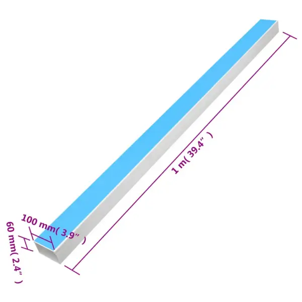 Iseliimuvad PVC kaablikanalid, valge, 100 x 60 mm, 10 x 1 m komplekt – 8