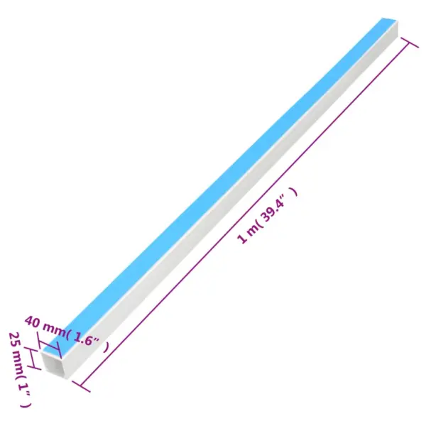 Iseliimuvad kaablikanalid, 40 x 25 mm, 10 x 1 m, valge PVC – 9