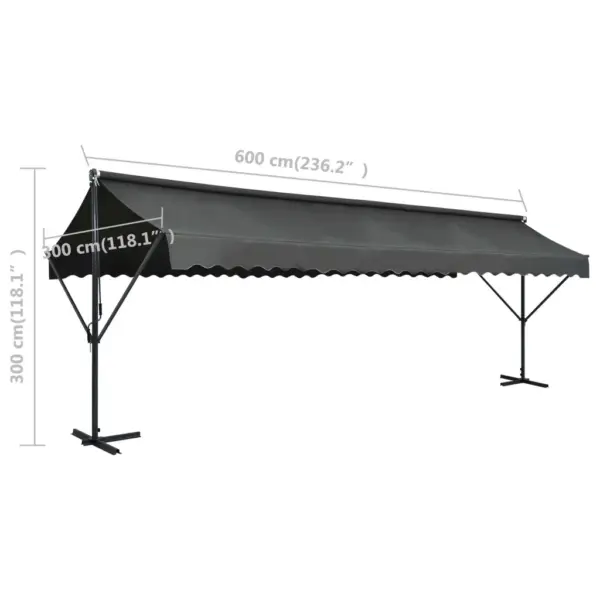 Iseseisev kahepoolne varikatus, antratsiithall, 600 x 300 cm - 8