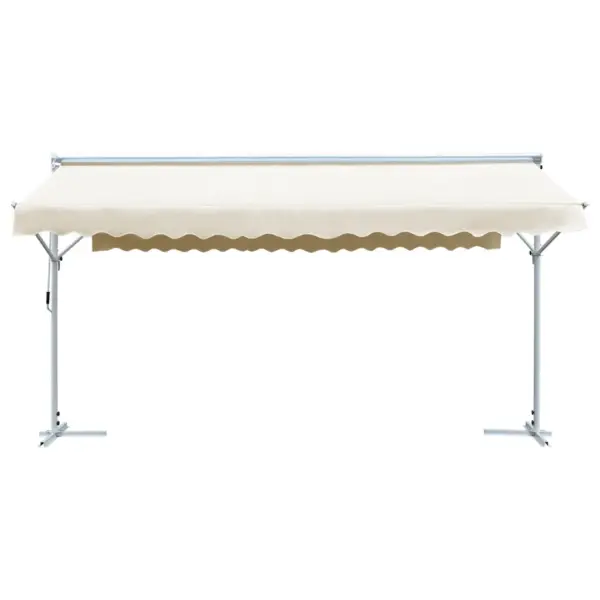 Kahepoolne iseseisev terrassivarikatus 600 x 300 cm, kreemjasvalge – 2