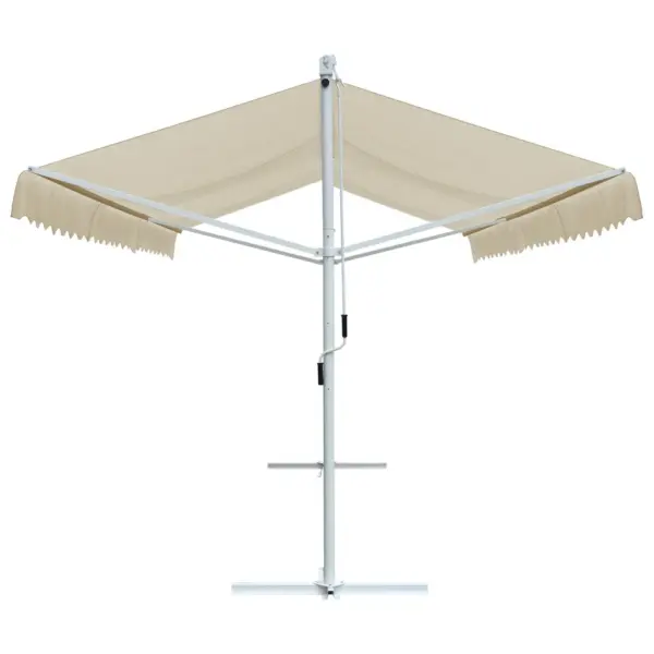 Kahepoolne iseseisev terrassivarikatus 600 x 300 cm, kreemjasvalge – 3