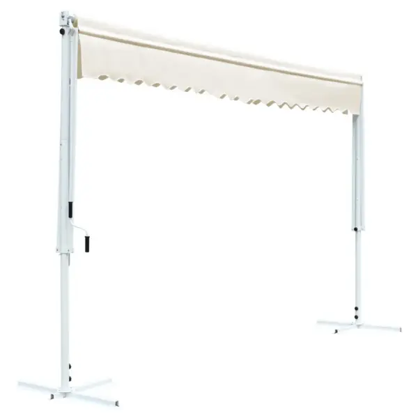 Kahepoolne iseseisev terrassivarikatus 600 x 300 cm, kreemjasvalge – 4