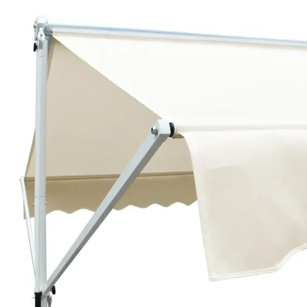 Kahepoolne iseseisev terrassivarikatus 600 x 300 cm, kreemjasvalge – 5