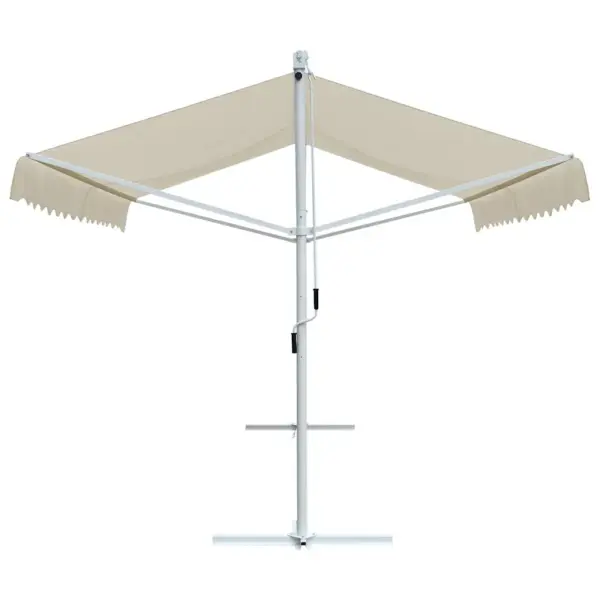 Iseseisev kahepoolne varikatus aeda ja terrassile, 3 x 3 m, kreemjasvalge - 3