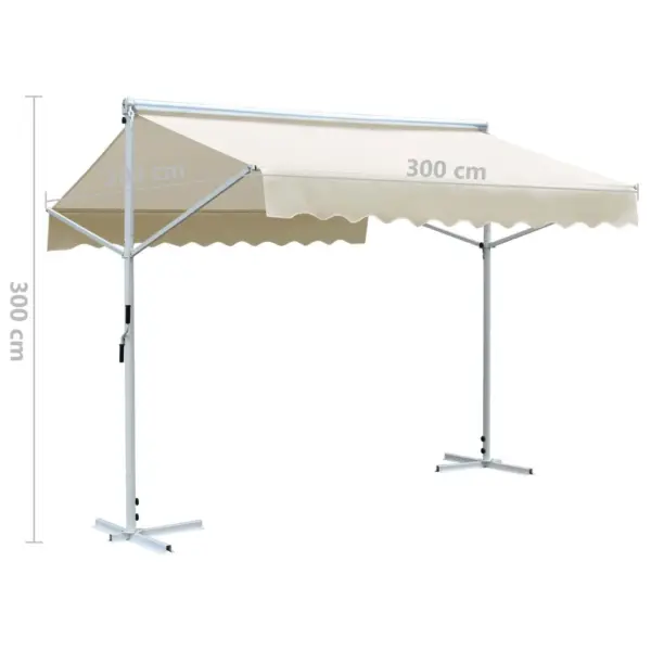 Iseseisev kahepoolne varikatus aeda ja terrassile, 3 x 3 m, kreemjasvalge - 10