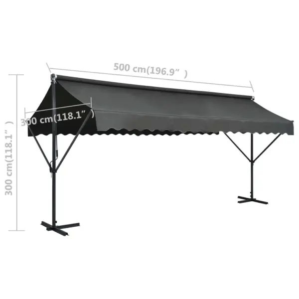 Iseseisev veekindel varikatus 5 x 3 m, antratsiithall, terasraam - 8