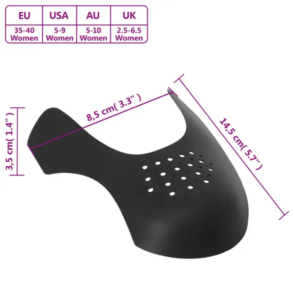 Jalanõude kortsukaitsed ventilatsiooniaukudega, 2 paari, must ja valge, plast, EU 35–40 – 8