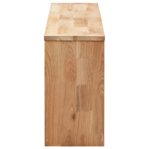 Võredisainiga jalatsite hoiupink kahe hoiuruumiga, pähklipuit, 94 x 20 x 38 cm - 5