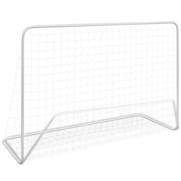 Jalgpalliväravad võrguga, 2 tk, valge teras, 182 x 61 x 122 cm - 2