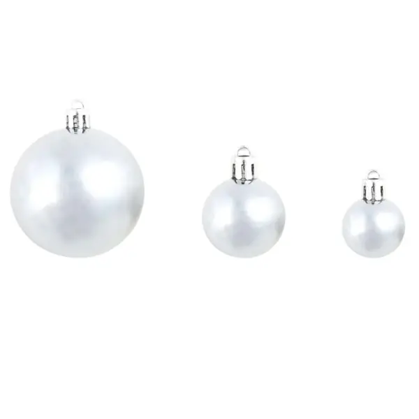 100-osaline plastist jõulukuulide komplekt, valge/hall, 3/4/6 cm – 8