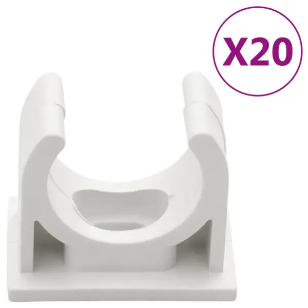 Valged PVC kaablikanalid klambritega, Ø20 mm, 10 m komplekt – 4