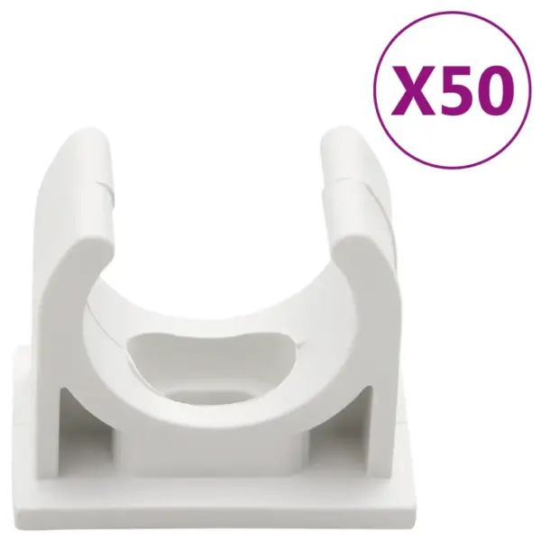 Valged PVC kaablikanalid klambritega, Ø20 mm, 30 m komplekt – 4