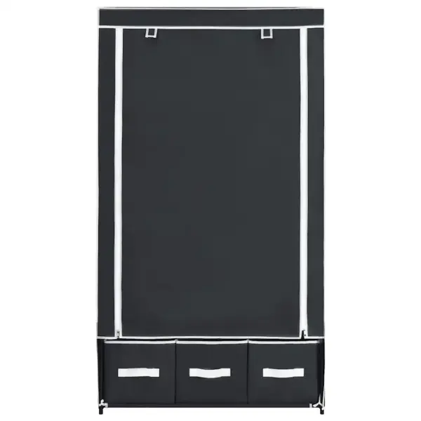Kaasaskantav kangast garderoob 3 sahtliga, must, 87 x 49 x 159 cm - 3