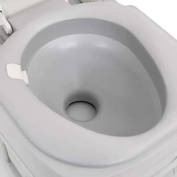 Kaasaskantav matkatualett kolbpumbaga, hall ja valge, 22 l jäätme- ja 12 l veepaagiga, HDPE – 8