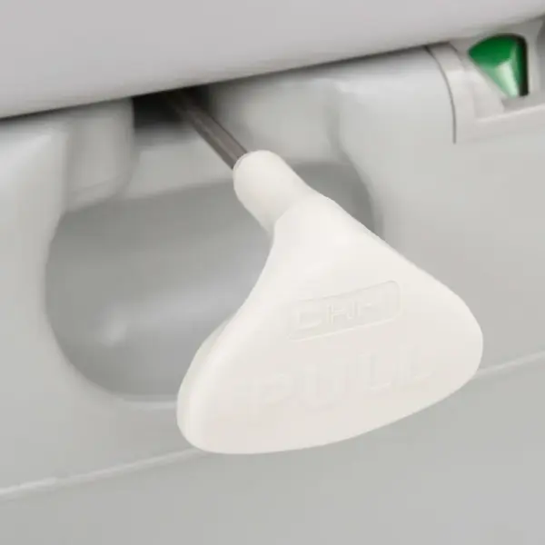 Kaasaskantav matkatualett kolbpumbaga, hall ja valge, 22 l jäätme- ja 12 l veepaagiga, HDPE – 9