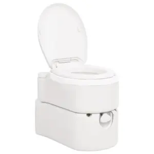 Kaasaskantav matkatualett kolbpumbaga, valge, 24+17 l, HDPE ja PP, 53,5 x 37 x 48 cm