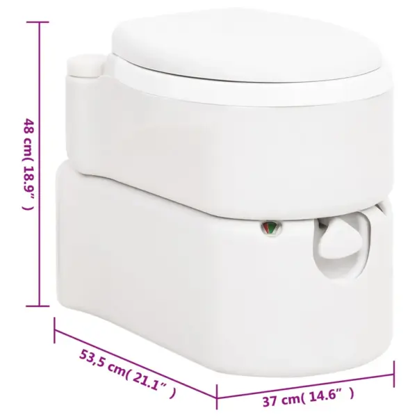 Kaasaskantav matkatualett kolbpumbaga, valge, 24+17 l, HDPE ja PP, 53,5 x 37 x 48 cm - 11