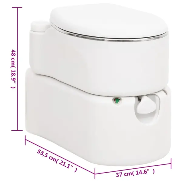 Kaasaskantav matkatualett kolbpumbaga, valge, 24 + 17 l, HDPE ja roostevaba teras - 12