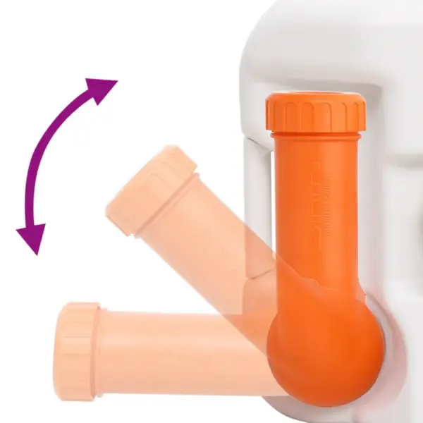 Kaasaskantav matkatualett kolbpumbaga, valge, 24 + 17 l, HDPE ja roostevaba teras - 7
