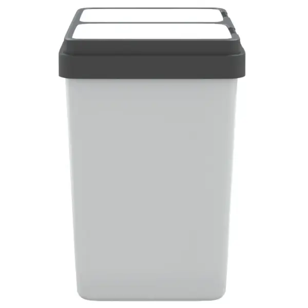 Kahe kambriga prügikast jäätmete sorteerimiseks, valge, 2 x 25 l, PP – 4