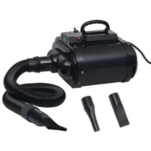 Lemmikloomaföön kahe mootoriga, 2400 W, must, reguleeritav kiirus ja temperatuur