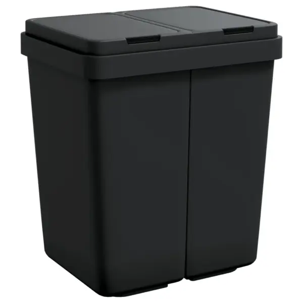 Kahekambriline prügikast jäätmete sorteerimiseks, antratsiithall, 2 x 25 l – 2