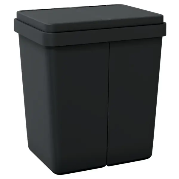 Kahekambriline prügikast jäätmete sorteerimiseks, antratsiithall, 2 x 25 l – 5