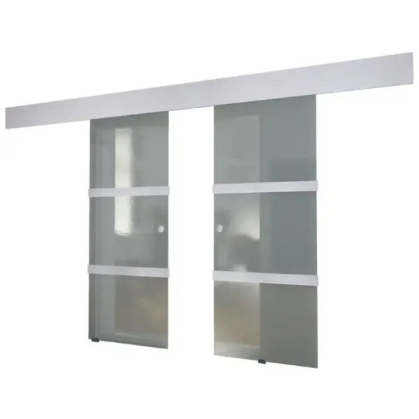 Kahepoolne klaasist liuguks alumiiniumsiinidega, 205 x 75 cm, komplekt – 2