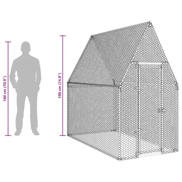 Väliaedik kanadele lukustatava uksega, hõbedane tsingitud teras, 200 x 100 x 190 cm – 12