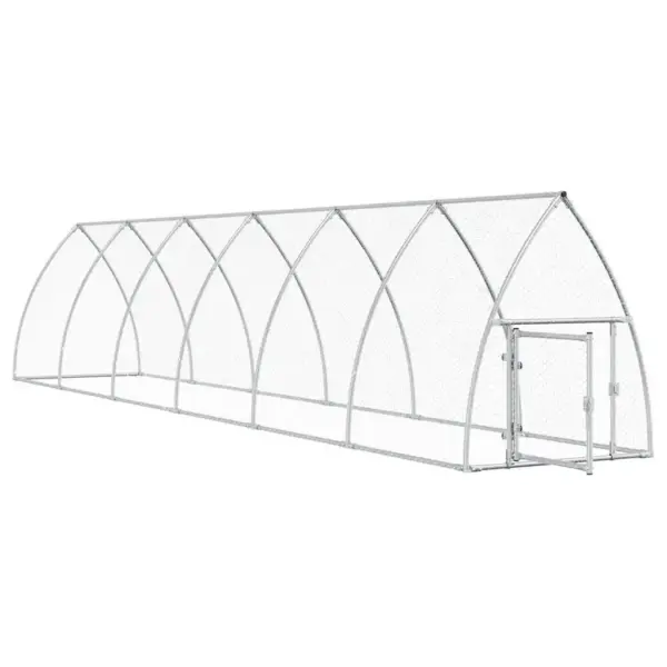 Kanapuur õueaedik lukustatava uksega, hõbedane tsingitud teras, 600 x 105 x 120 cm – 3