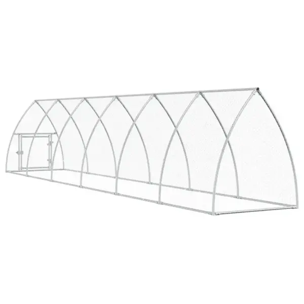 Kanapuur õueaedik lukustatava uksega, hõbedane tsingitud teras, 600 x 105 x 120 cm – 6