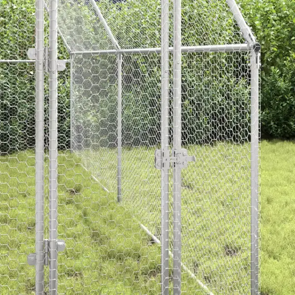 Kanapuur lukustatava uksega, hõbedane tsingitud teras, 400 x 100 x 190 cm – 4
