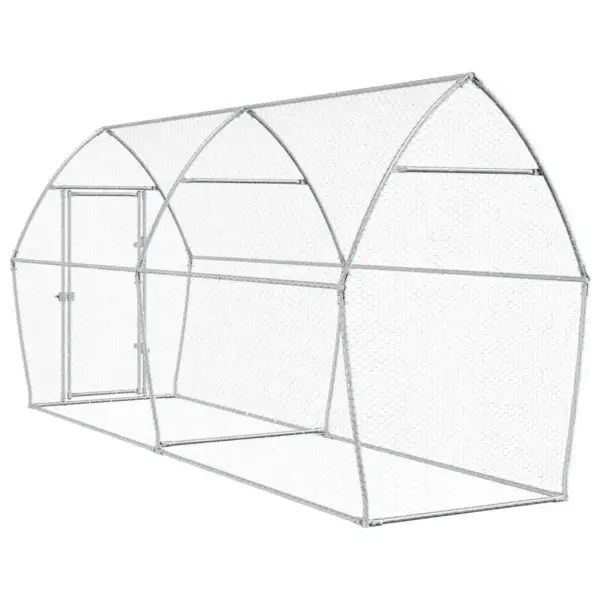 Avar tsingitud terasest kanapuur õue, hõbedane, 400 x 105 x 182 cm – 6