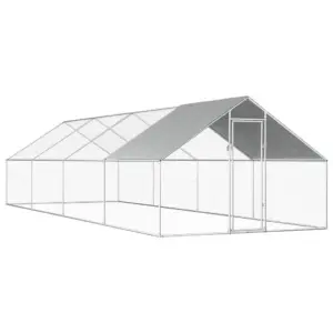 Kanapuur tsingitud terasest raamiga ja halli PE-katusega, 2,75 x 8 x 1,92 m