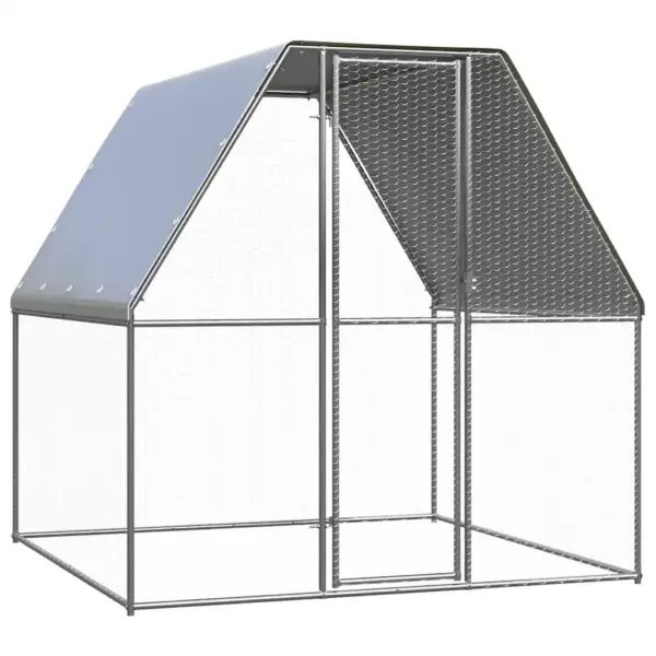 Kanapuur veekindla katusega, tsingitud teras, 2 x 2 x 2 m, hõbedane ja hall – 2