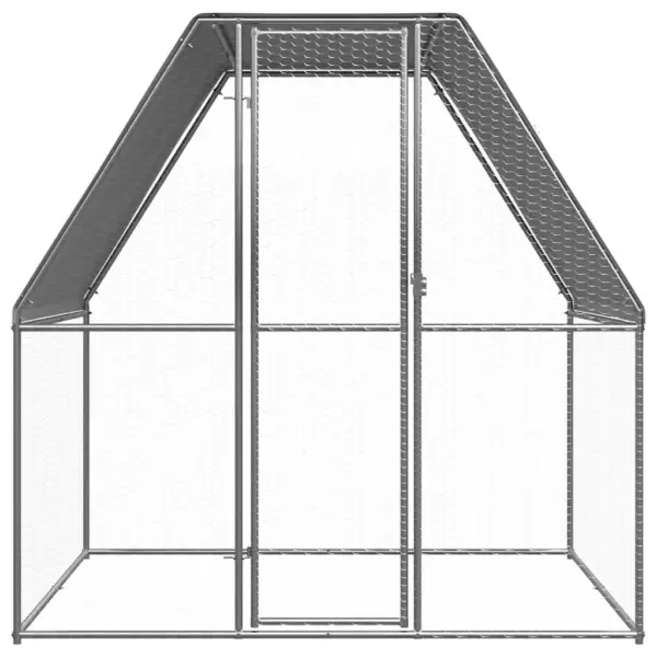 Kanapuur veekindla katusega, tsingitud teras, 2 x 2 x 2 m, hõbedane ja hall – 3
